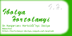 ibolya hortolanyi business card